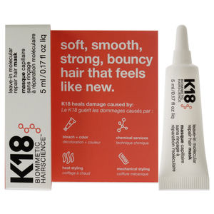 Leave-In Molecular Repair Hair Mask by K18 Hair for Unisex - 0.17 oz Masque